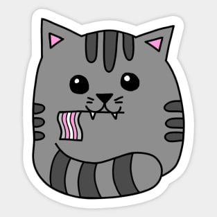 demigirl pride flag cat Sticker